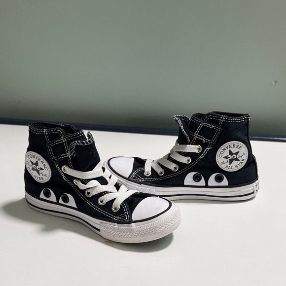 Converse Kids Black and White High-Tops - Picture 1 of 6